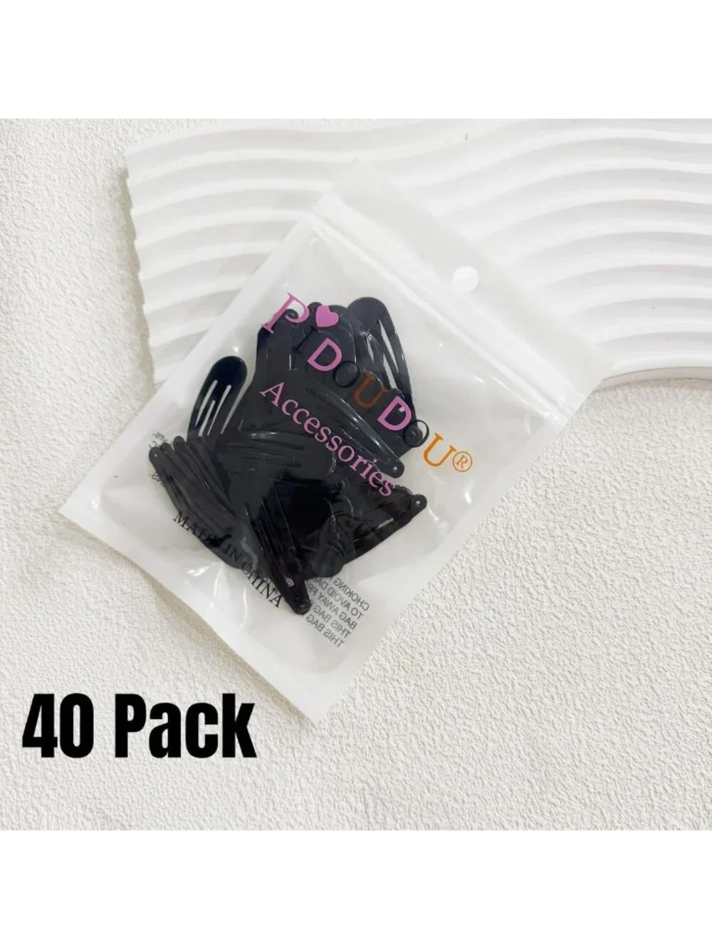 40 Pack Black 2 Inch Metal Snap Hair Clips for Women - Stylish Barrettes